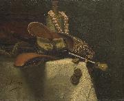 Still life with eastern slippers August Allebe